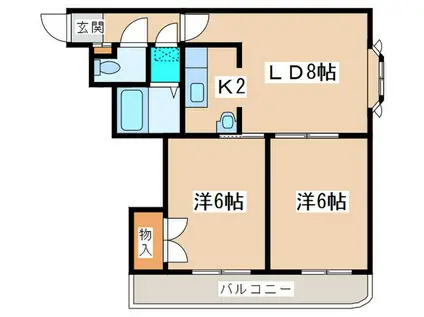 テラスハウス南郷(2LDK/4階)の間取り写真