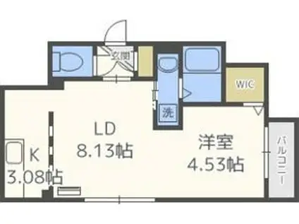 シエル ノース22(1LDK/3階)の間取り写真