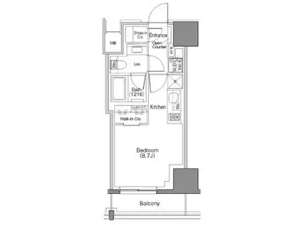 ザ・パークハビオSOHO大手町(ワンルーム/3階)の間取り写真