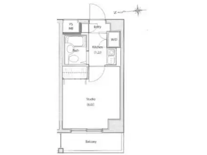 ソサエティ宮前平(1K/2階)の間取り写真