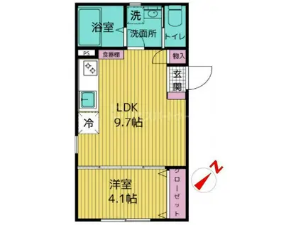 FELICITA HEIWADAI(1LDK/2階)の間取り写真