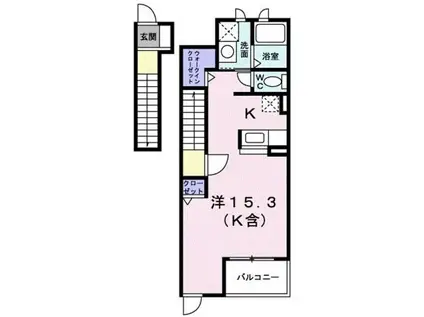 ボンヌ・シャンス多摩(ワンルーム/2階)の間取り写真