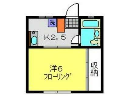 シャングリラ壱番館(1K/1階)の間取り写真