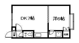 マジョリカA・B(1DK/1階)の間取り写真