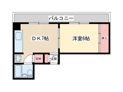 グランコート(1DK/5階)の間取り写真