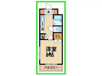 グレイセフル経堂(1K/2階)の間取り写真