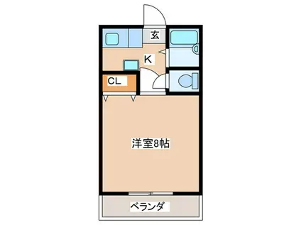 T・パレットA・B棟(1K/2階)の間取り写真