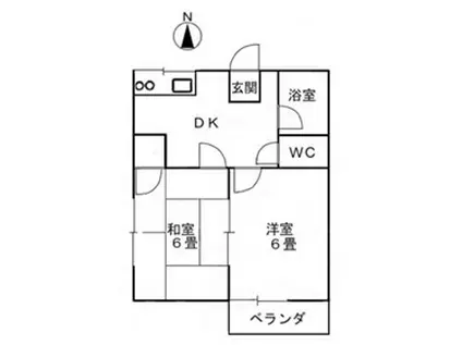チェリー小栗ハイツ(2DK/2階)の間取り写真