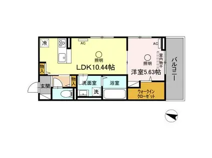 ビブロスポンテII(1LDK/3階)の間取り写真