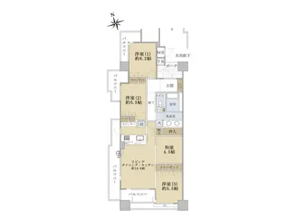南海シティハイツ天下茶屋ステーションフロント(4LDK/11階)の間取り写真