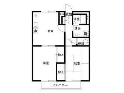 エステートピアライフ3(2DK/2階)の間取り写真