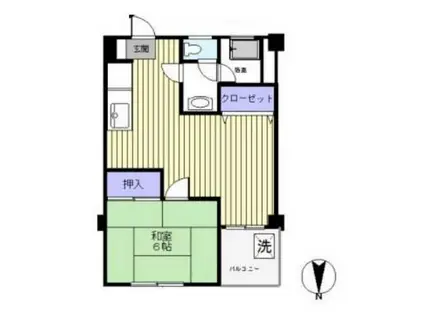 四谷ハイコーポ(1LDK/2階)の間取り写真