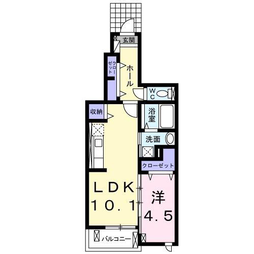 GERMER I(1LDK/1階)の間取り写真