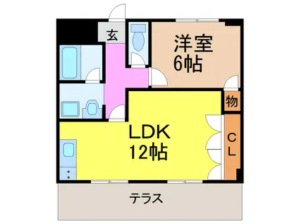 ENSHOW2(1LDK/7階)の間取り写真