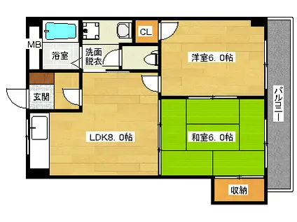 リバーサイド小島(2LDK/5階)の間取り写真