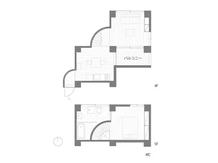 三組坂FLAT(1LDK/4階)の間取り写真