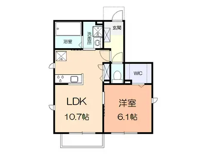 アメニティー藤沢市本鵠沼3丁目アパート(1LDK/1階)の間取り写真