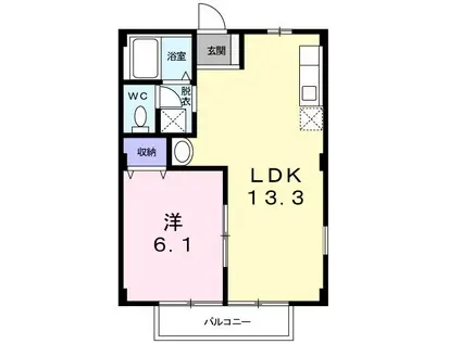 ニューシティ鈴木B(1LDK/1階)の間取り写真