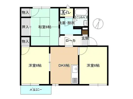 王子サンハイツA(3DK/2階)の間取り写真