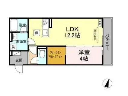 WISE SQUARE(1LDK/3階)の間取り写真