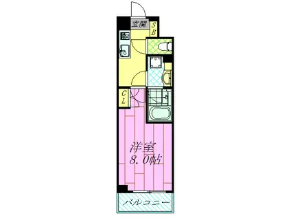 アリビス浦安(1K/1階)の間取り写真