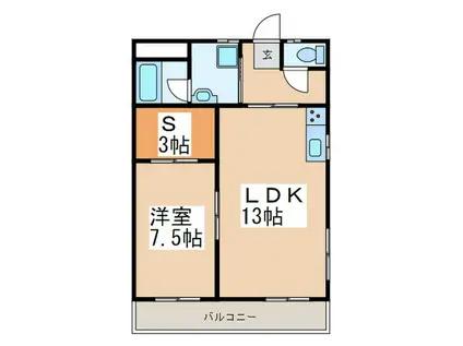 グリーンヒル藤が丘I(1SLDK/5階)の間取り写真