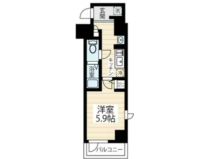 ハイズマキシヴ立川錦町(1K/6階)の間取り写真