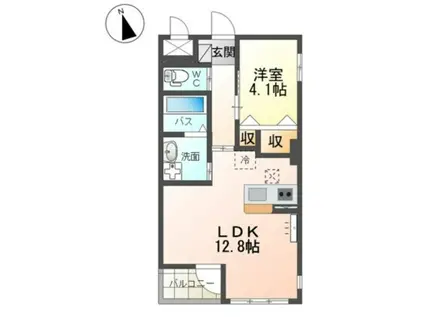 シュトラーセ(1LDK/1階)の間取り写真