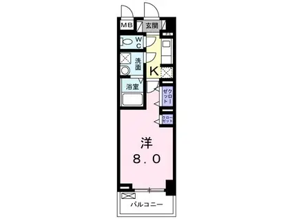 サンリットAS(1K/1階)の間取り写真