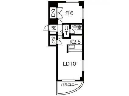 グランデ・トール(1LDK/1階)の間取り写真