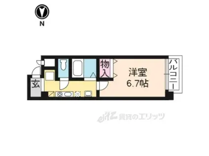 カーサ新町(1K/2階)の間取り写真