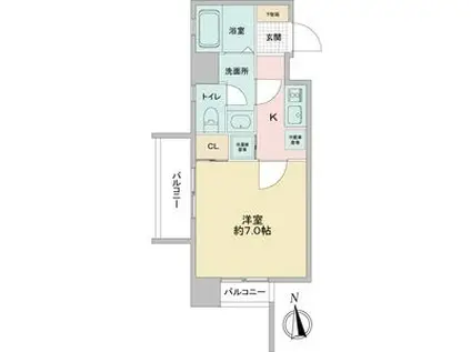 リエス鶴舞 イースト TOWER(1K/7階)の間取り写真
