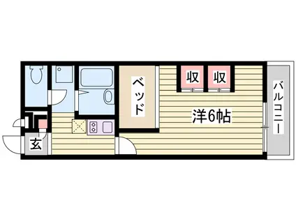 レオパレス東原(1K/2階)の間取り写真
