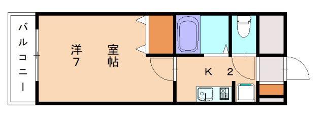 レディスコスモ(1K/2階)の間取り写真