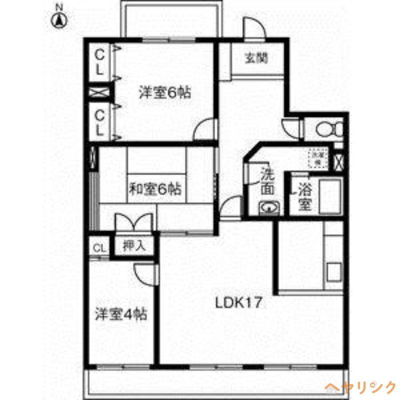 三旺マンション第二社台(3LDK/2階)の間取り写真