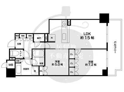 ジ・アーバネックス神戸元町通(2SLDK/8階)の間取り写真