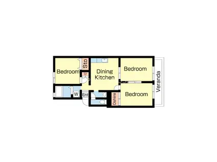 サニーハイツ小川A棟(3DK/2階)の間取り写真