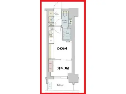 ブリリアイスト町屋(1DK/5階)の間取り写真