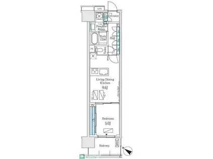 ロイヤルパークス有明(1LDK/12階)の間取り写真