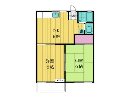 ハイツマウントブルー(2DK/2階)の間取り写真