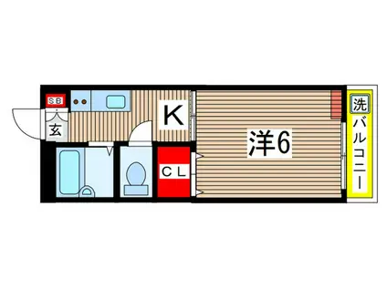 フラワーハイツ(1K/2階)の間取り写真