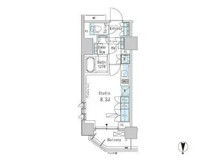 パークアクシス蒲田ステーションゲート(ワンルーム/8階)の間取り写真