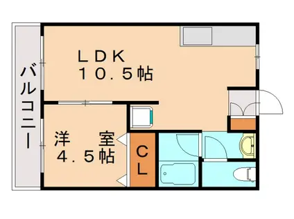 カレッジライフイシモト(1LDK/1階)の間取り写真