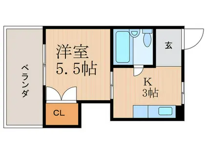 阪急アパート(1K/1階)の間取り写真