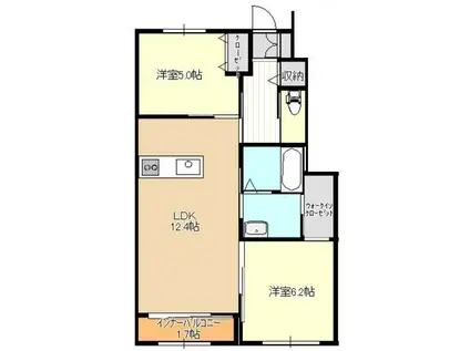 サラーム鎌倉II(2LDK/1階)の間取り写真