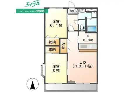 サンモールM(2LDK/2階)の間取り写真