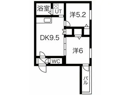 F ASESIA AMENITE(2LDK/1階)の間取り写真