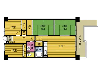 シーサイド上人II 905(4LDK/9階)の間取り写真