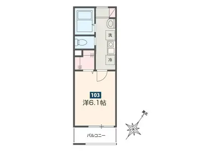 MELDIA春日部(1K/1階)の間取り写真