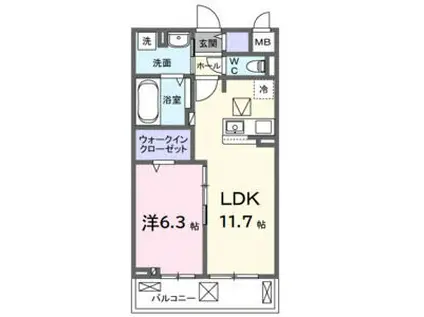 ブランノワレ(1LDK/1階)の間取り写真